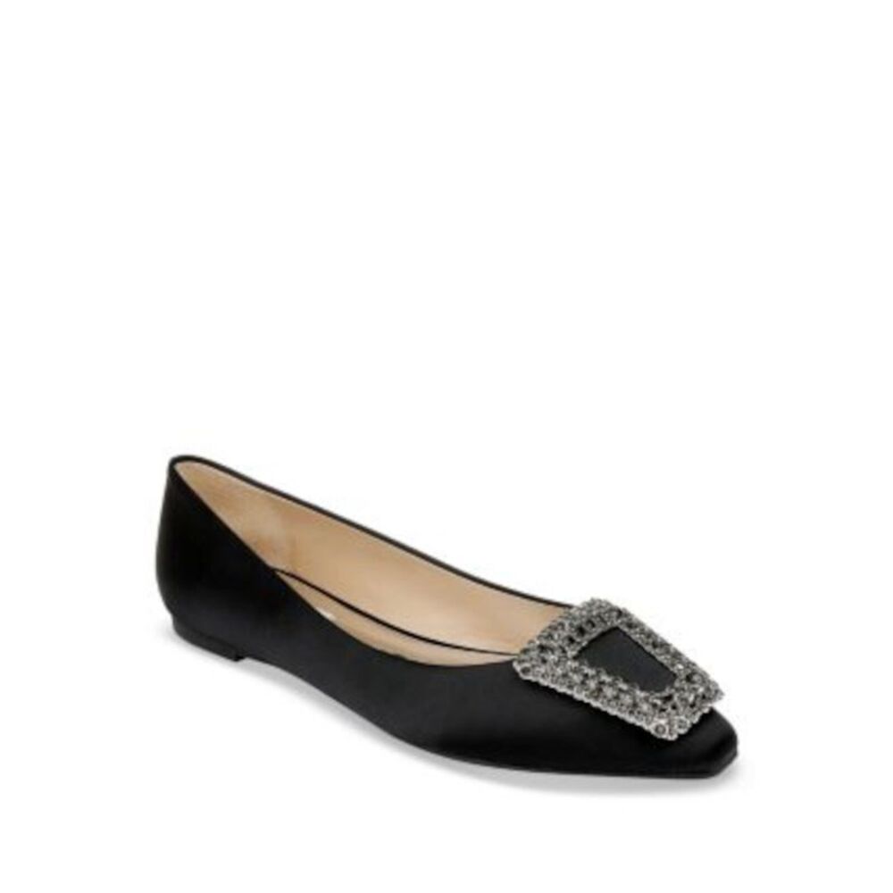 BADGLEY MISCHKA Womens Black Hardware Emerie Pointed Toe Slip On Flats Shoes 8.5 - Picture 1 of 1